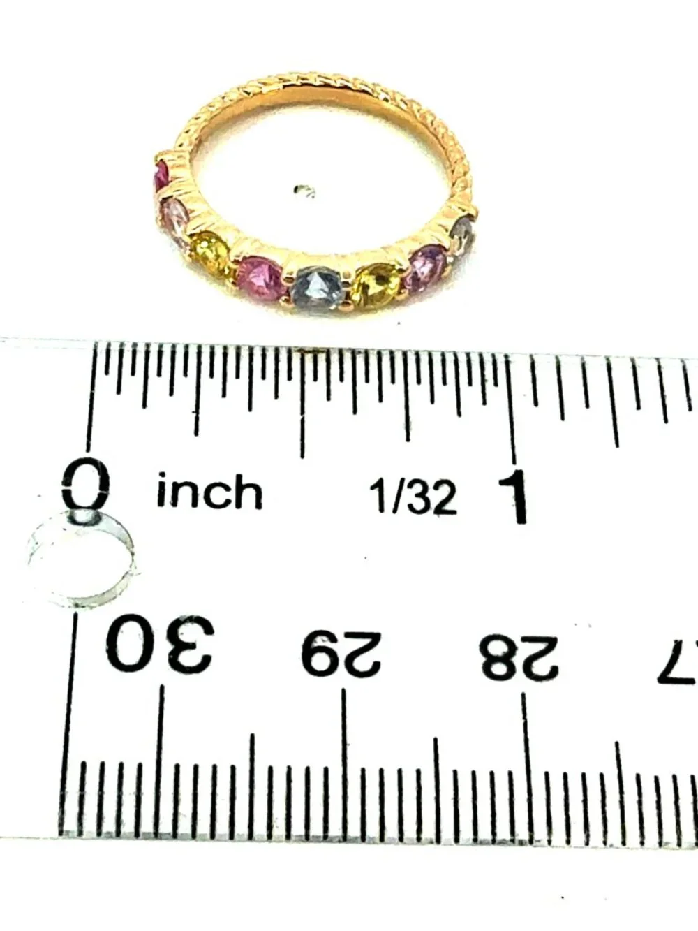 Natural Multicolor Sapphire Ring Size 6.5 14k Gold 1.05 TCW Certified 601232